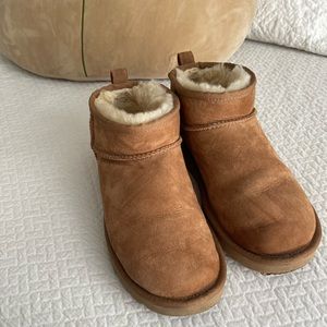 Ugg Ultra Mini Chestnut Ankle Boots Authentic
